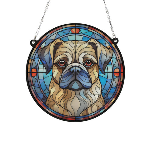 Puggle Stained Glass Effect Suncatcher
